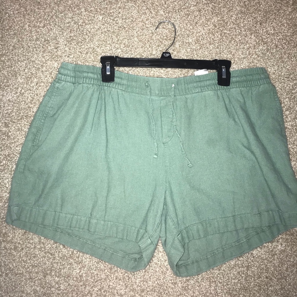 Light green linen shorts